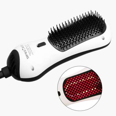 Styler Hot Air Paddle Brush Hair Straightening Brush Infrared Mini Hair Dryer hot air brush