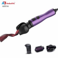 Anbo new hot sale 3in1multi-function strong wind hair dryer rotating hot air brush fast heat-up hair styler electric hair brush